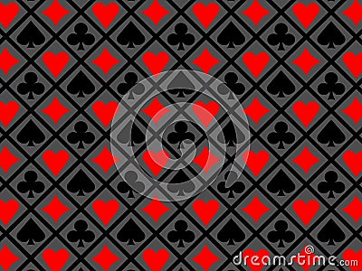 Casino pattern red and black card suits poker vector design2 Vector Illustration